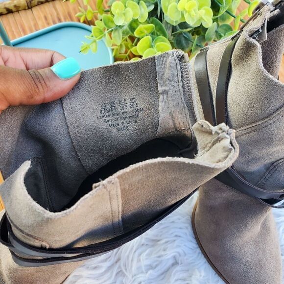 Carlos Santana Tan Suede leather Strapy Detail Ankle Boots. - Picture 9 of 15